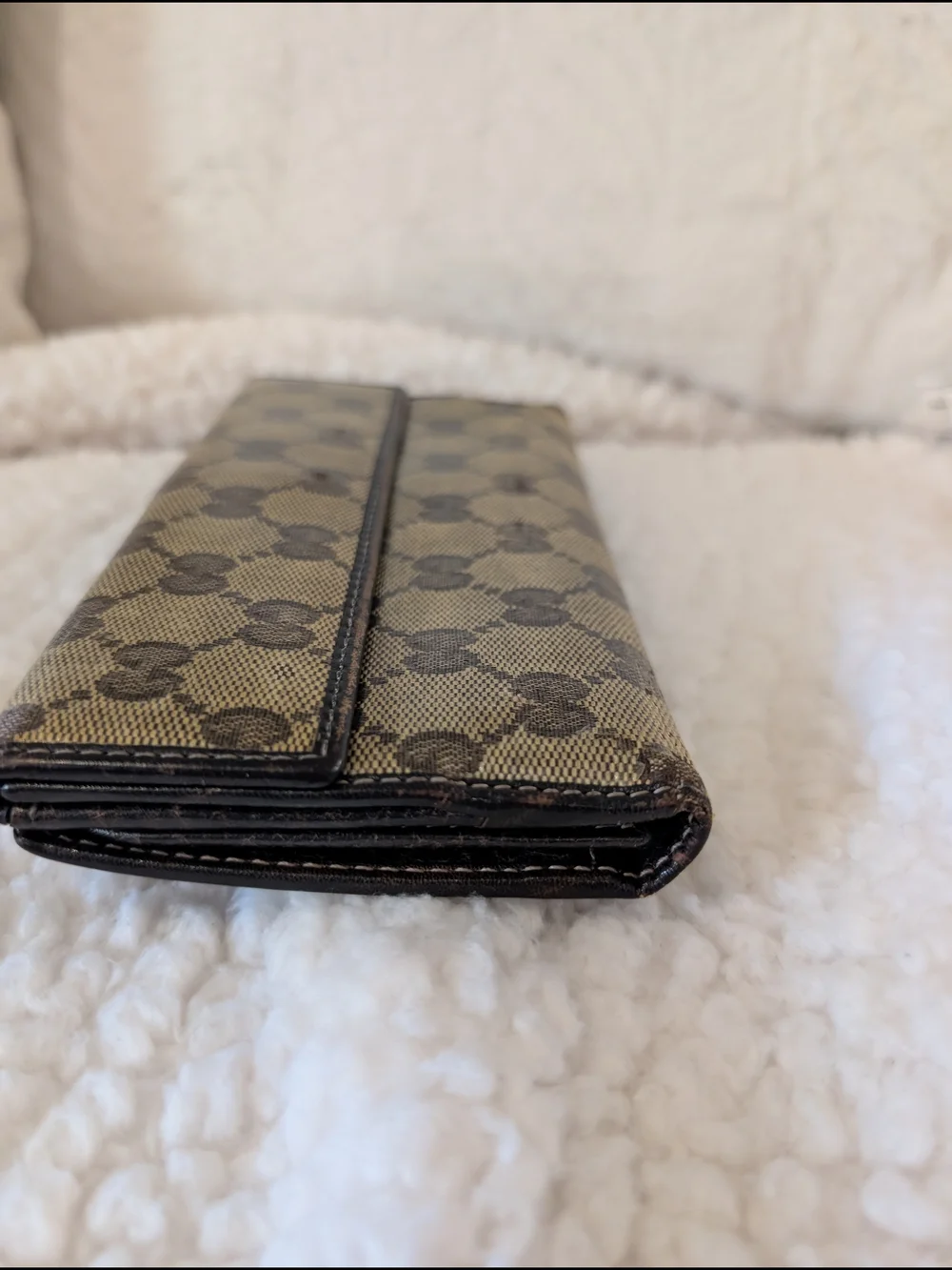 Gucci Brown GG Canvas Continental Wallet with Horsebit Detail